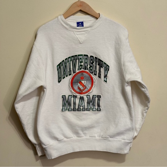 Vintage 80's Champion Sweatshirt University of Miami - Picture 1 of 5